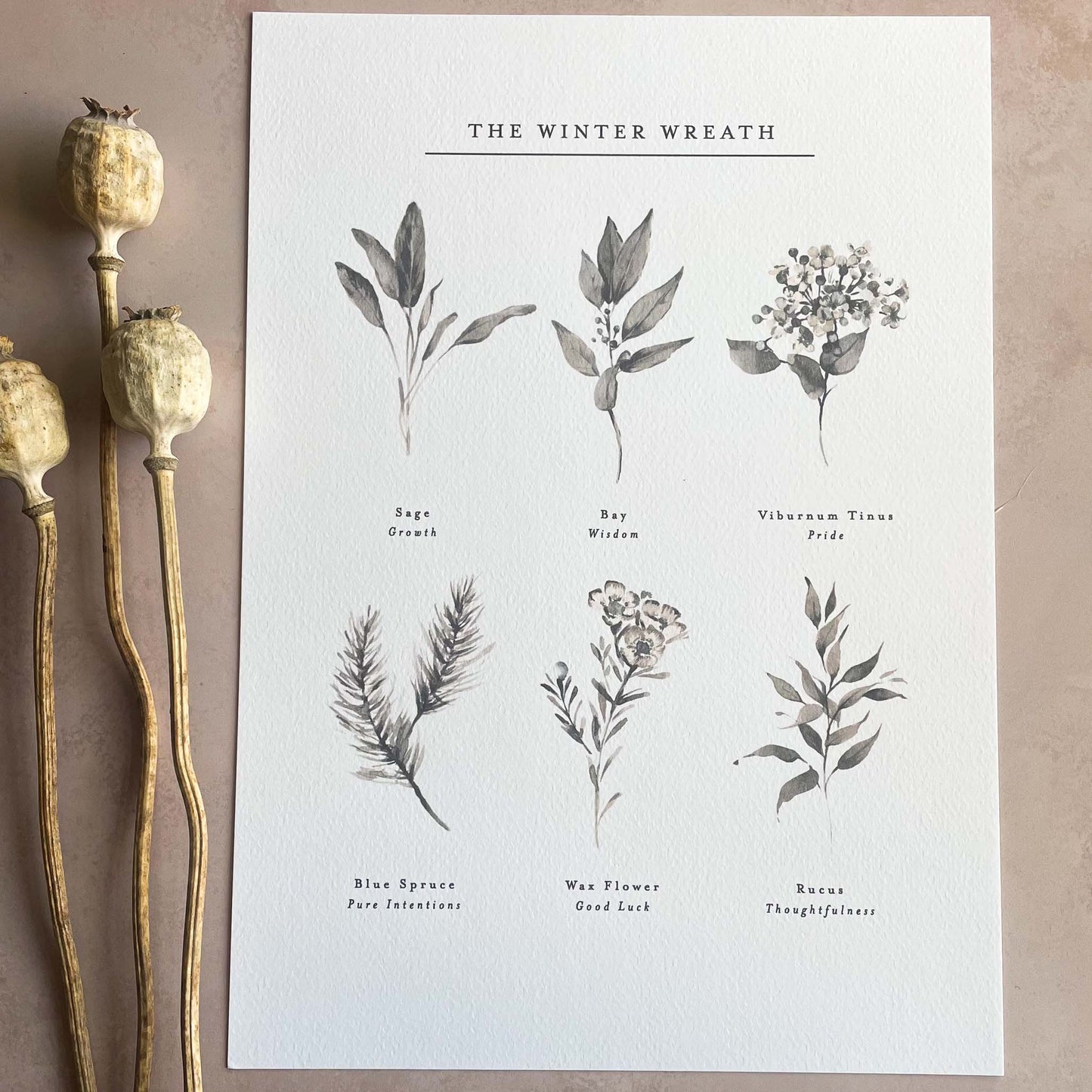 A3 The Winter Wreath Print