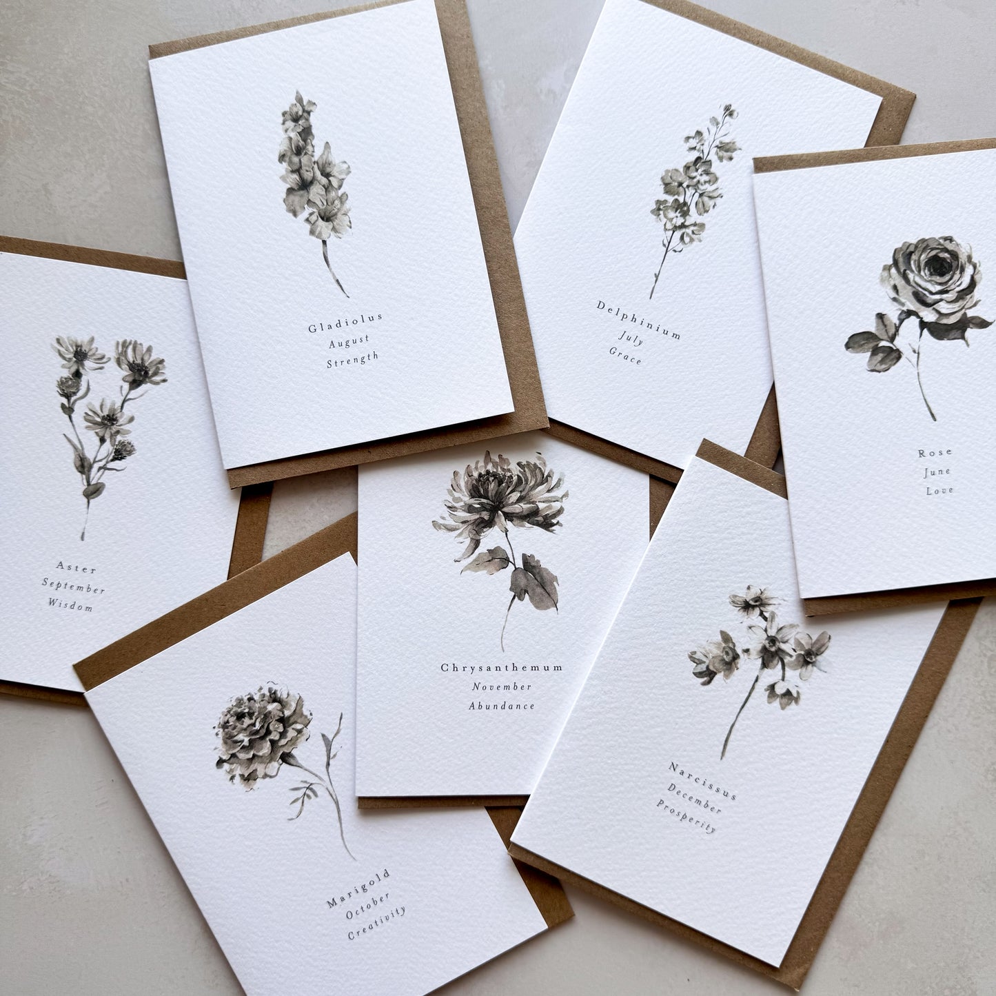 Birth Flower Cards