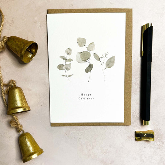 Eucalyptus 'Happy Christmas' Card