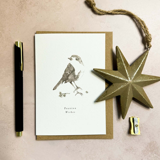 Robin 'Festive Wishes' Christmas Card